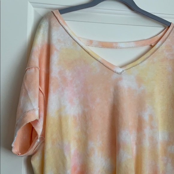 Free People All Mine Tie Dye Open Back Tee - Sz XS - Picture 9 of 11